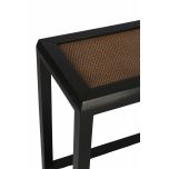 black console with rattan inlay