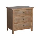 3 drawer teak bedside