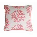 Orange coral cushion with orange velvet backing