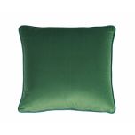 Block and chisel scatter cushion with velvet backing and piping