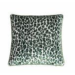 Green leopard print scatter cushion 