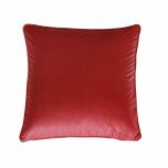 Velvet red scatter cushion with piping 