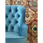 Armchair with deep buttoned detail and queen anne legs