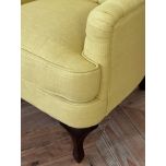 Armchair with deep buttoned detail and queen anne legs