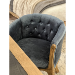 Small french tub chair upholstered in velvet