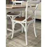 White cross back dining chair 