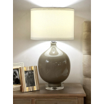 Block & Chisel table lamp with grey glass base