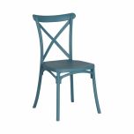 Block and chisel pvc cross back dining chair 