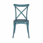 Block and chisel pvc cross back dining chair 