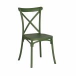 Block and chisel pvc cross back dining chair 