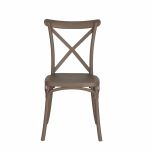 Block and chisel pvc cross back dining chair 