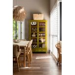 Painted cabinet with glass doors and drawers