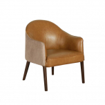 leather tub chair with beechwood legs