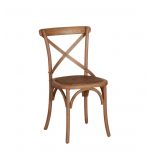 Antique oak cross back dining chair 