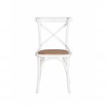 White cross back dining chair 