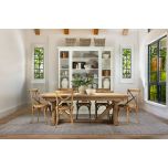 Block and chisel Wooden extension dining table with cross leg detail