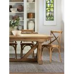 Block and chisel Wooden extension dining table with cross leg detail