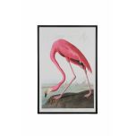 Flamingo bird print with wooden frame 