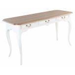 Block & Chisel weathered oak writing table with antique white base