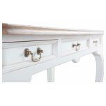 Block & Chisel weathered oak writing table with antique white base