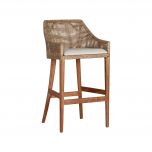 Rattan and wood bar chair 