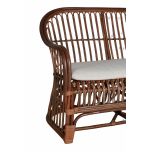 cane and rattan small sofa with seat cushion