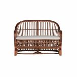 cane and rattan small sofa with seat cushion