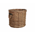 Round kubu weave basket with rope handles