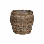 Round basket with plastic lining