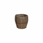 Round basket with plastic lining