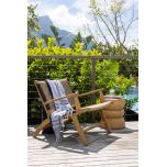 teak and rope outdoor lounge chair 