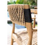 teak and rope outdoor dining armchair 