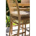 Block and chisel outdoor bar chair with seat cushion