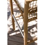Block and chisel outdoor bar chair with seat cushion