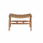 teak and rope outdoor bench 