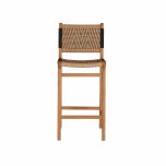 teak and rope outdoor bar chair 