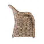 Block & chisel kubu rattan armchair with white seat cushion