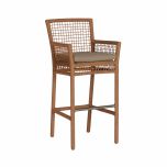 Block and chisel outdoor bar chair with seat cushion