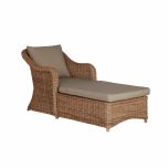 Block and chisel outdoor chaise with cushions