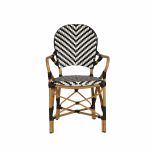 Black and white pvc carver chair 