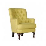 Armchair with deep buttoned detail and queen anne legs