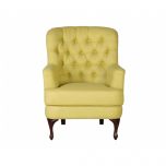 Armchair with deep buttoned detail and queen anne legs