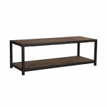 Industrial style coffee table with black metal frame