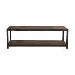 Industrial style coffee table with black metal frame