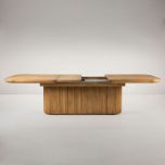 Block and chisel Oval base extension dining table