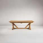 Block and chisel Wooden extension dining table with cross leg detail