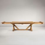 Block and chisel Wooden extension dining table with cross leg detail