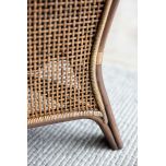 Cane and rattan wingback chair with footstool 