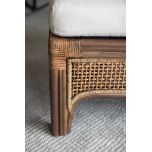 Cane and rattan wingback chair with footstool 