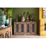 Elm wood sideboard with chicken wire doors